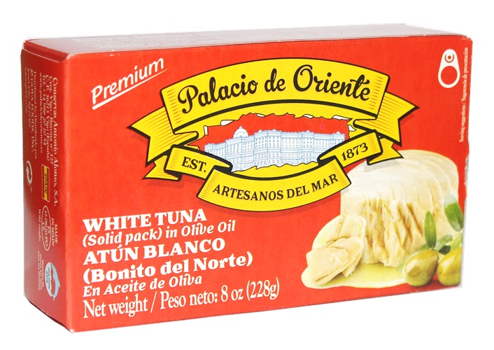 Palacio De Oriente white tuna in olive oil. Large  8 oz can. Imported From Spain